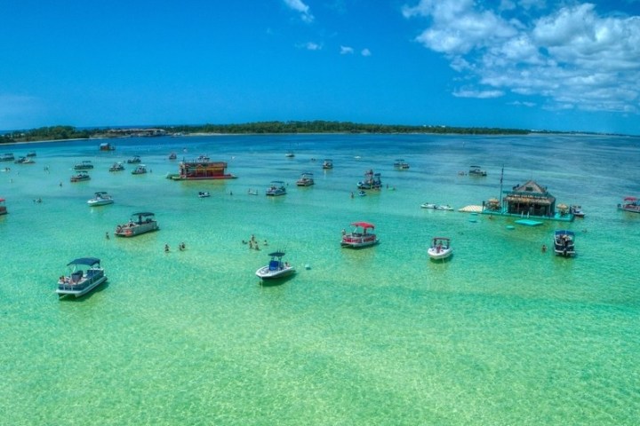 a small boat in a body of water